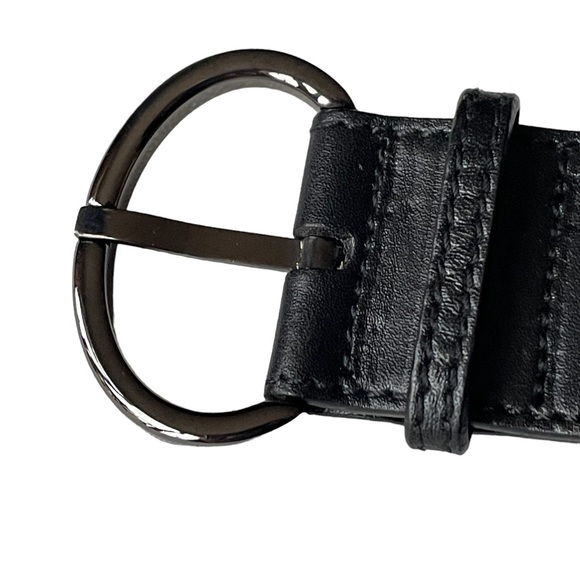 Oscar de la Renta Black Belt with Metal Embellishments, Small 75 / 28” - Picture 10 of 13